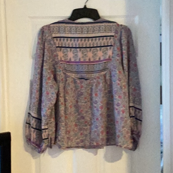 NWOT Lucky Brand Floral Boho Peasant Blouse, Size L - Picture 8 of 10